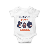 My First Boo Spider Web Print Baby Romper  - WHITE - New Born (Chest 14")