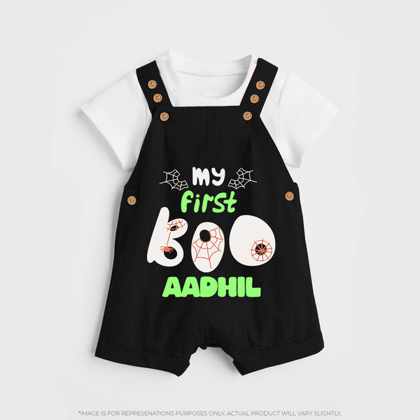 My First Too Cute Spooh Dungaree Set | Custom Baby Dungaree Set for Little Festival Stars - BLACK - 0 - 5 Months Old (Chest 18")