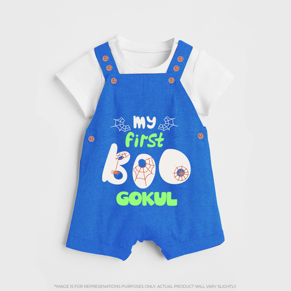 My First Boo Spider Web Print Baby Dungaree - COBALT BLUE - 0 - 5 Months Old (Chest 18")