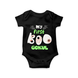 My First Boo Spider Web Print Baby Romper  - BLACK - New Born (Chest 14")