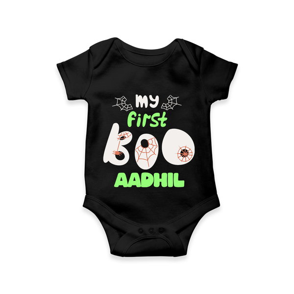 My First Too Cute Spooh Romper | Custom Baby Romper for Little Festival Stars - BLACK - New Born (Chest 14")