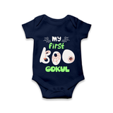 My First Boo Spider Web Print Baby Romper  - NAVY BLUE - New Born (Chest 14")