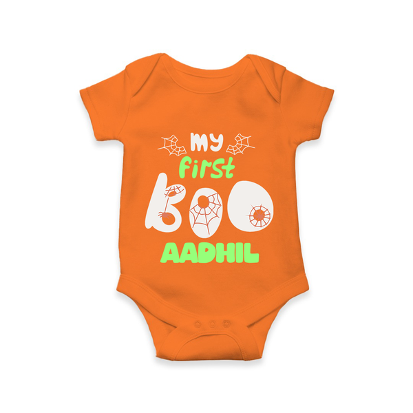 My First Too Cute Spooh Romper | Custom Baby Romper for Little Festival Stars - ORANGE - New Born (Chest 14")