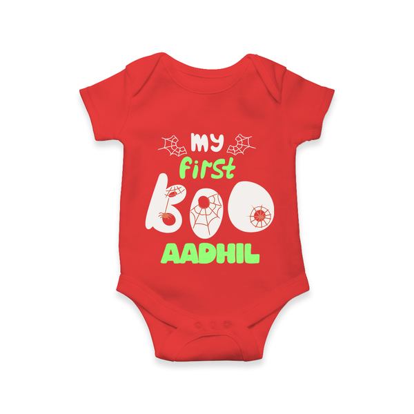 My First Too Cute Spooh Romper | Custom Baby Romper for Little Festival Stars - RED - New Born (Chest 14")