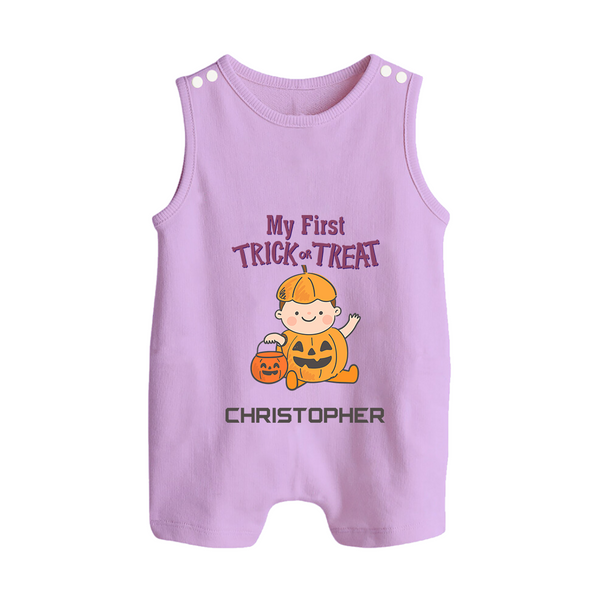My First Mini Pumpkin Romper Suit | Personalized Baby Romper Suit for Halloween Celebration - LILAC - 0 - 5 Months Old (Chest 18")
