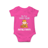 My First Mini Pumpkin Romper | Personalized Baby Romper for Halloween Celebration - HOT PINK - New Born (Chest 14")