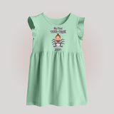My First Tiny Spooky Star Baby Frock | Custom Baby Baby Frock for Festival Fun - MINT GREEN - 0 - 3 Months Old (Chest 17")