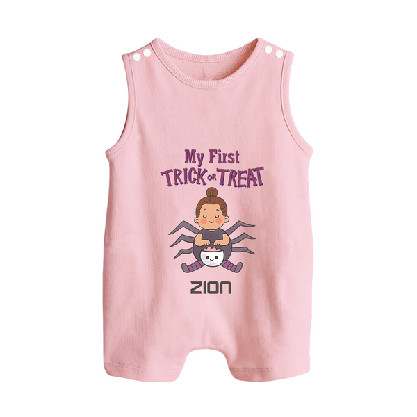 My First Tiny Spooky Star Romper Suit | Custom Baby Romper Suit for Festival Fun - BABY PINK - 0 - 5 Months Old (Chest 18")
