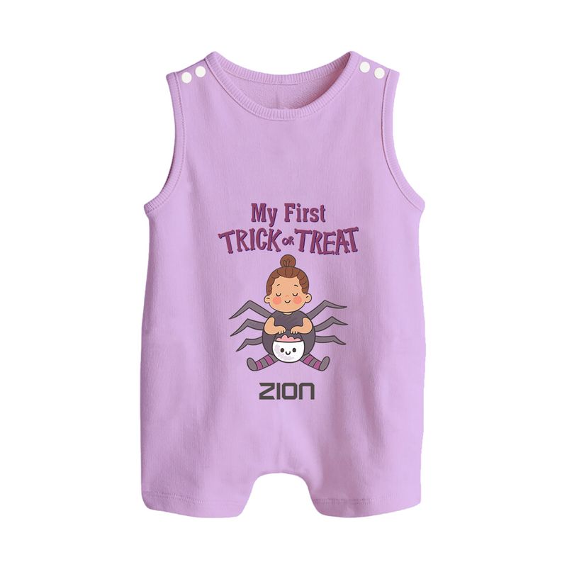 My First Tiny Spooky Star Romper Suit | Custom Baby Romper Suit for Festival Fun - LILAC - 0 - 5 Months Old (Chest 18")