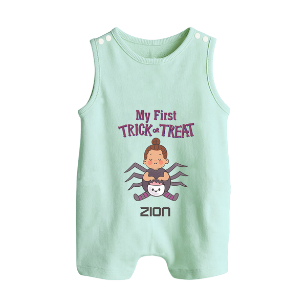 My First Tiny Spooky Star Romper Suit | Custom Baby Romper Suit for Festival Fun - MINT GREEN - 0 - 5 Months Old (Chest 18")