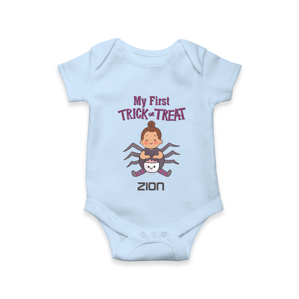 My First Tiny Spooky Star Romper | Custom Baby Romper for Festival Fun - BABY BLUE - New Born (Chest 14")