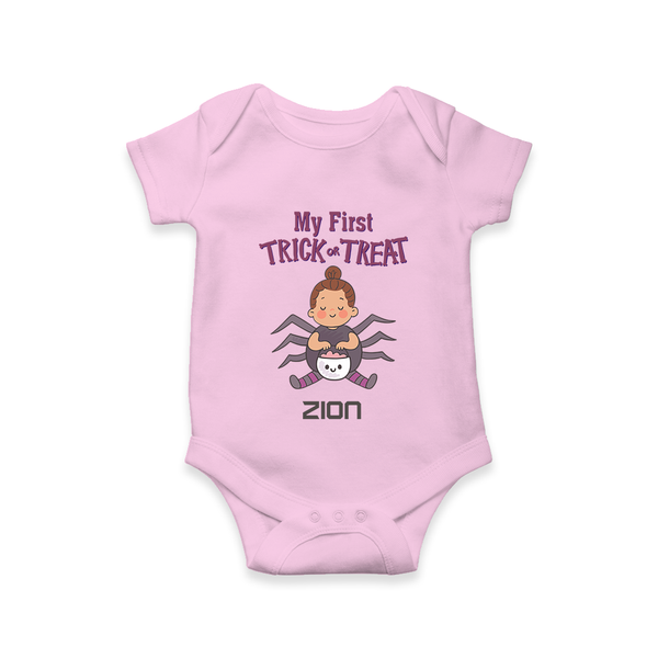 My First Tiny Spooky Star Romper | Custom Baby Romper for Festival Fun - BABY PINK - New Born (Chest 14")