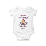 My First Tiny Spooky Star Romper | Custom Baby Romper for Festival Fun - WHITE - New Born (Chest 14")