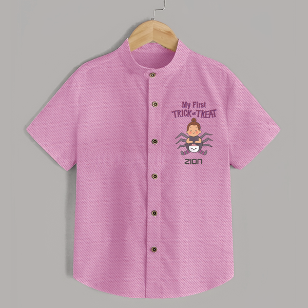 My First Tiny Spooky Star Shirt | Custom Baby Shirt for Festival Fun - BABY PINK - 0 - 6 Months Old (Chest 23")