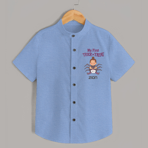 My First Tiny Spooky Star Shirt | Custom Baby Shirt for Festival Fun - SKY BLUE - 0 - 6 Months Old (Chest 23")