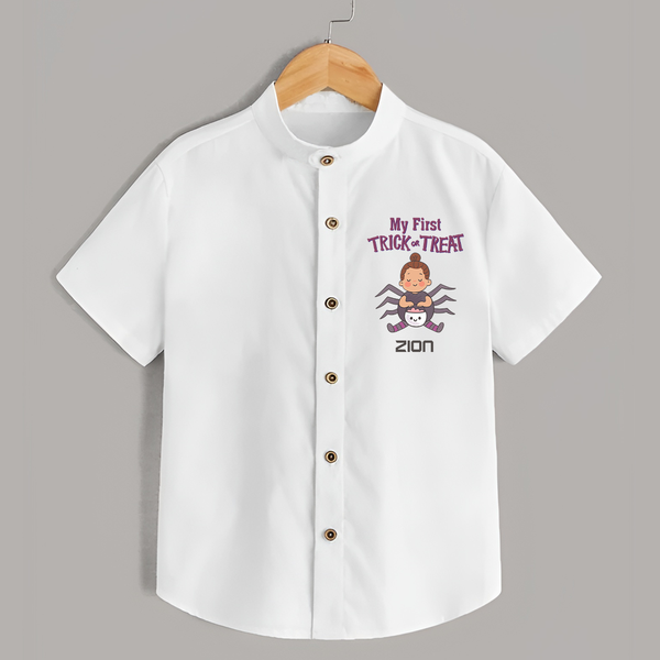 My First Tiny Spooky Star Shirt | Custom Baby Shirt for Festival Fun - WHITE - 0 - 6 Months Old (Chest 23")