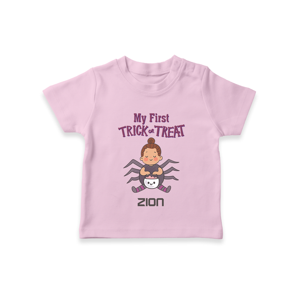 My First Tiny Spooky Star Tshirt | Custom Baby Tshirt for Festival Fun - BABY PINK - 0-5 Months Old (Chest 17")