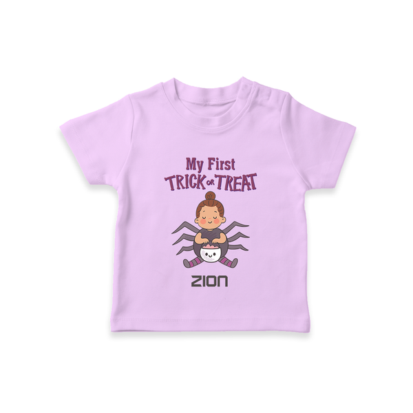 My First Tiny Spooky Star Tshirt | Custom Baby Tshirt for Festival Fun - LILAC - 0-5 Months Old (Chest 17")