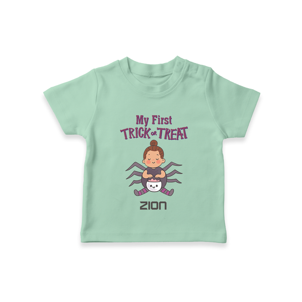My First Tiny Spooky Star Tshirt | Custom Baby Tshirt for Festival Fun - MINT GREEN - 0-5 Months Old (Chest 17")