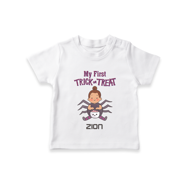 My First Tiny Spooky Star Tshirt | Custom Baby Tshirt for Festival Fun - WHITE - 0-5 Months Old (Chest 17")