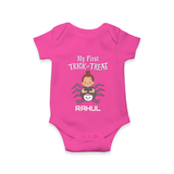 My First Tiny Spooky Star Romper | Custom Baby Romper for Festival Fun - HOT PINK - New Born (Chest 14")