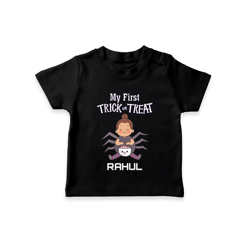 My First Tiny Spooky Star Tshirt | Custom Baby Tshirt for Festival Fun - BLACK - 0-5 Months Old (Chest 17")
