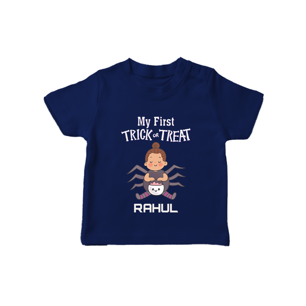 My First Tiny Spooky Star Tshirt | Custom Baby Tshirt for Festival Fun - NAVY BLUE - 0-5 Months Old (Chest 17")