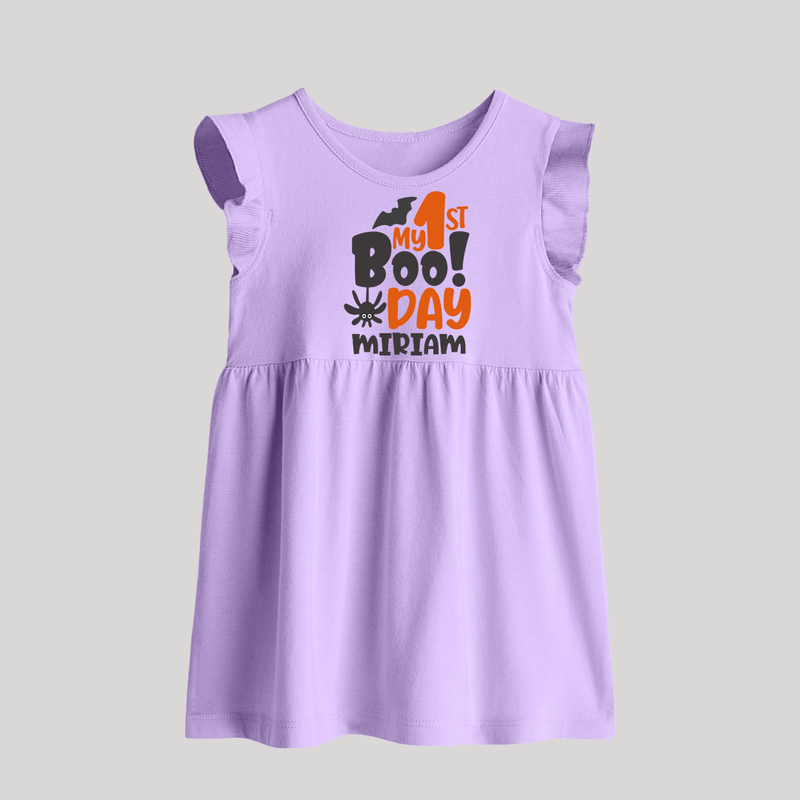 My First Halloween Party Baby Frock | Personalized Baby Baby Frock for Little Ones - LILAC - 0 - 3 Months Old (Chest 17")