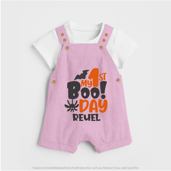 My First Halloween Party Dungaree Set | Personalized Baby Dungaree Set for Little Ones - BABY PINK - 0 - 5 Months Old (Chest 18")