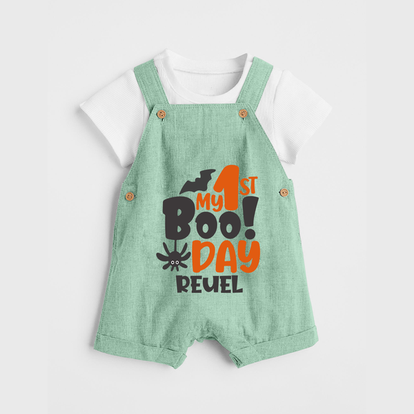 My First Halloween Party Dungaree Set | Personalized Baby Dungaree Set for Little Ones - MINT GREEN - 0 - 5 Months Old (Chest 18")