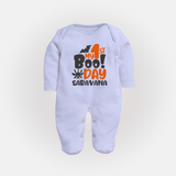 My First Boo Day Print Baby Full Body Suit  - BABY BLUE - New Born (Chest 7.5")