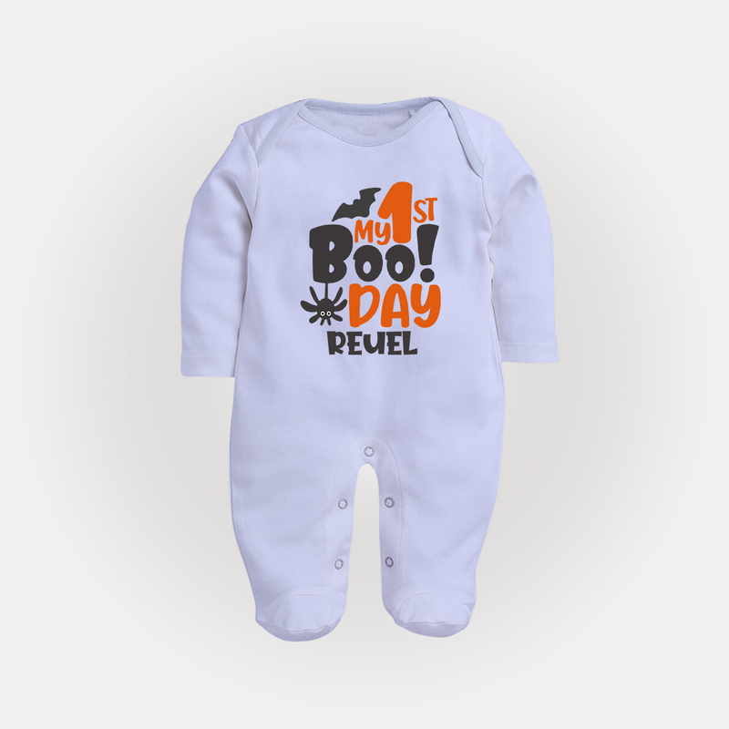 My First Halloween Party Sleep Suit | Personalized Baby Sleep Suit for Little Ones - BABY BLUE - New Born (Chest 7.5")