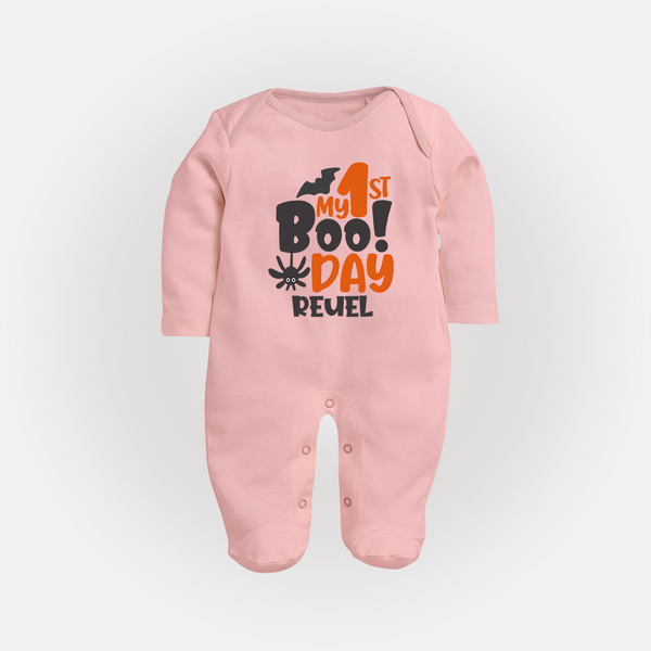 My First Halloween Party Sleep Suit | Personalized Baby Sleep Suit for Little Ones - BABY PINK - New Born (Chest 7.5")