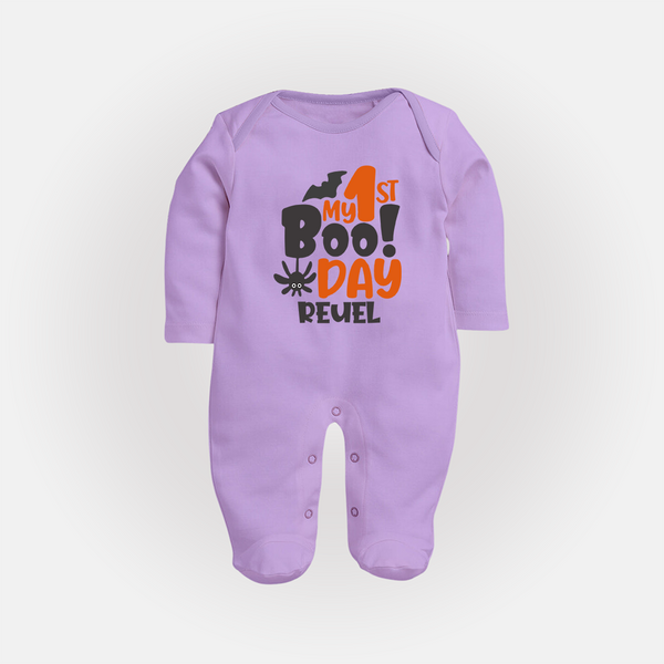 My First Halloween Party Sleep Suit | Personalized Baby Sleep Suit for Little Ones - LILAC - New Born (Chest 7.5")