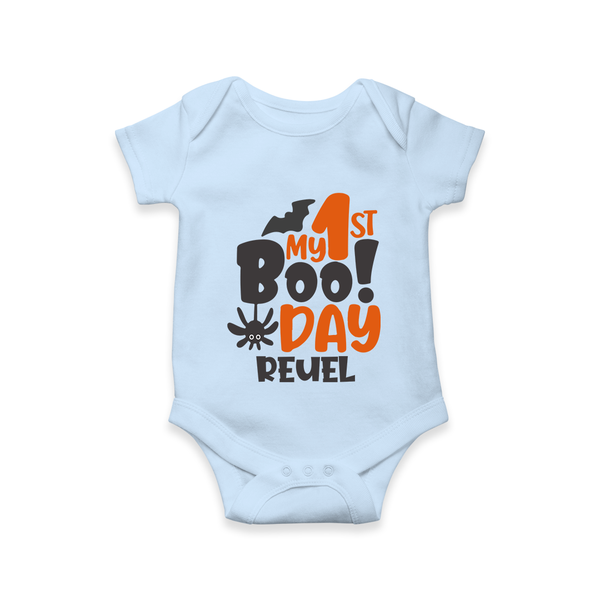 My First Halloween Party Romper | Personalized Baby Romper for Little Ones - BABY BLUE - New Born (Chest 14")