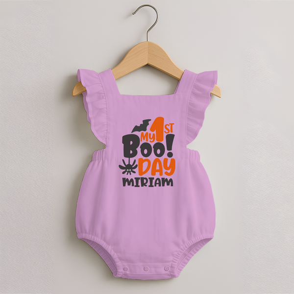 My First Halloween Party Romper Frock | Personalized Baby Romper Frock for Little Ones - BABY PINK - 0 - 3 Months Old (Chest 19")