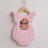 My First Boo Day Print Baby Romper Frock  - BABY PINK - 0 - 3 Months Old (Chest 19")