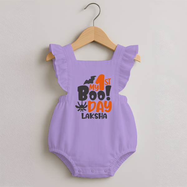 My First Boo Day Print Baby Romper Frock  - LILAC - 0 - 3 Months Old (Chest 19")