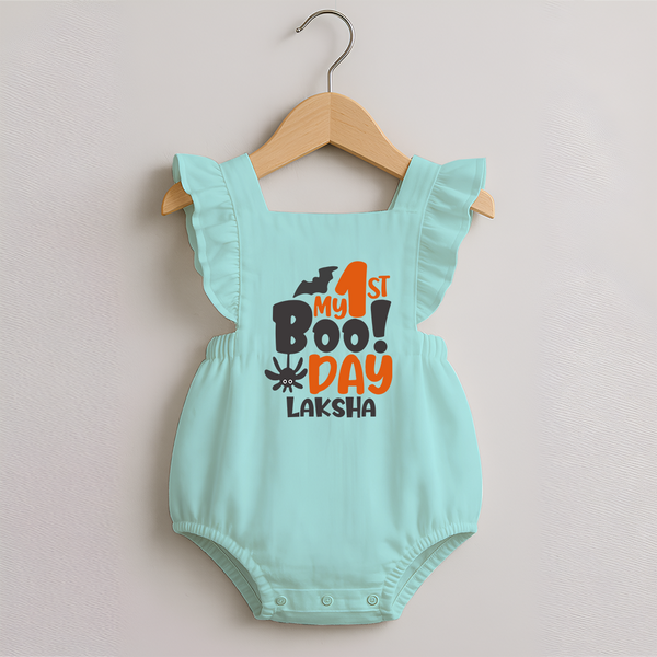 My First Boo Day Print Baby Romper Frock  - MINT GREEN - 0 - 3 Months Old (Chest 19")