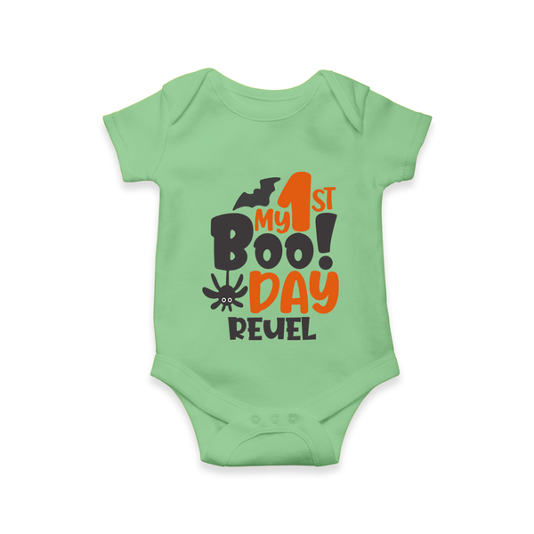 My First Halloween Party Romper | Personalized Baby Romper for Little Ones - GREEN - New Born (Chest 14")
