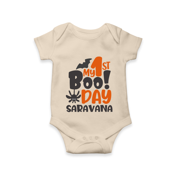 My First Boo Day Print Baby Romper   - IVORY - New Born (Chest 14")