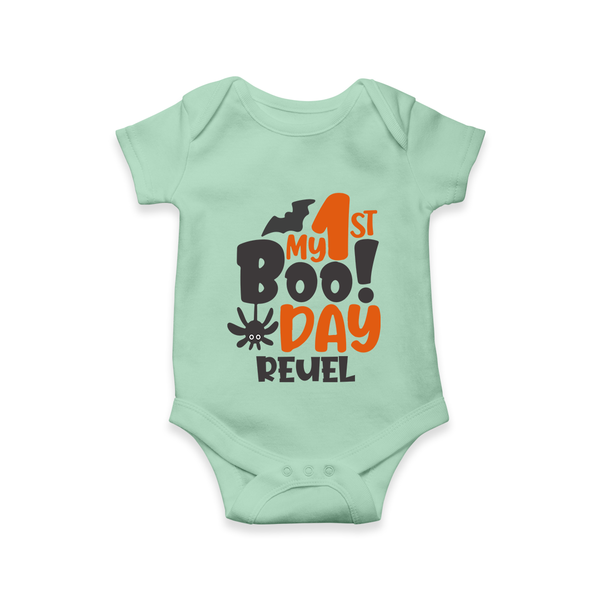 My First Halloween Party Romper | Personalized Baby Romper for Little Ones - MINT GREEN - New Born (Chest 14")