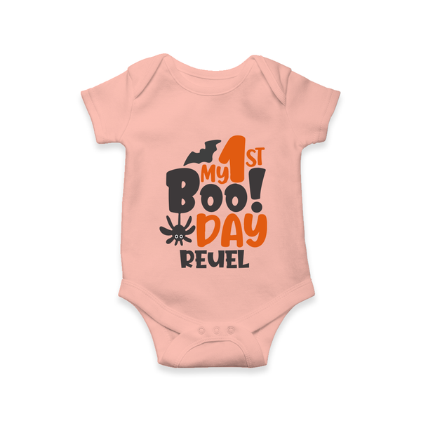 My First Halloween Party Romper | Personalized Baby Romper for Little Ones - PEACH - New Born (Chest 14")