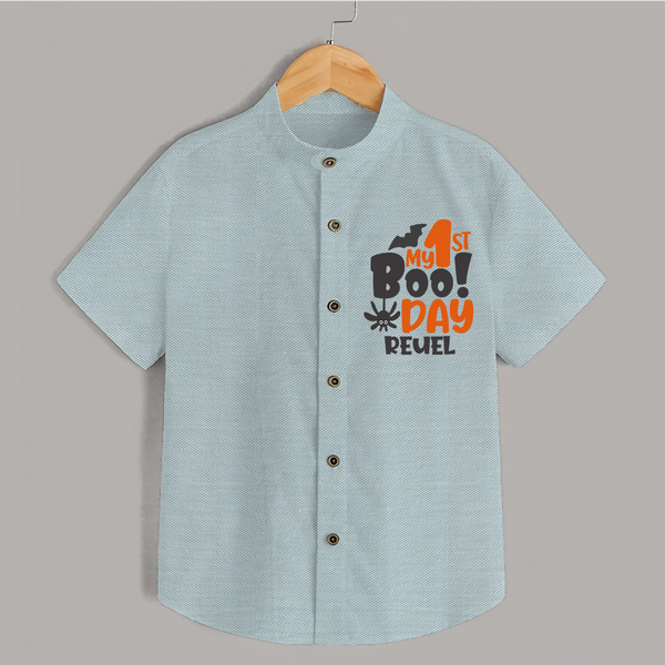 My First Halloween Party Shirt | Personalized Baby Shirt for Little Ones - ARCTIC BLUE - 0 - 6 Months Old (Chest 23")