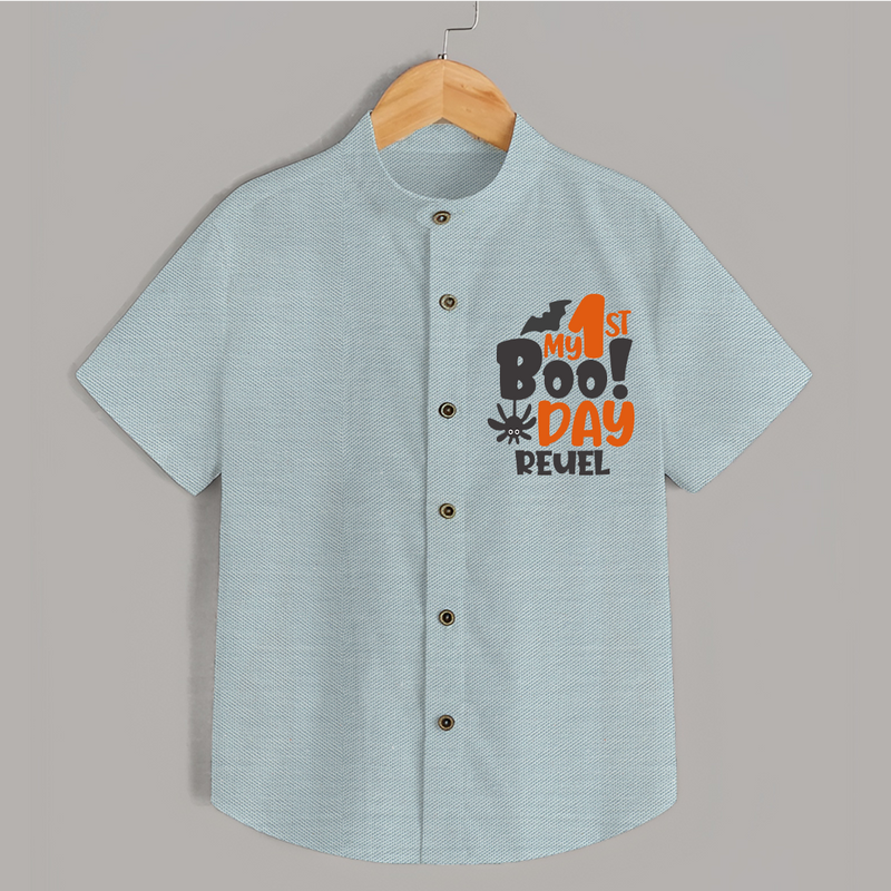My First Halloween Party Shirt | Personalized Baby Shirt for Little Ones - ARCTIC BLUE - 0 - 6 Months Old (Chest 23")
