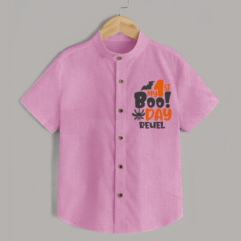 My First Halloween Party Shirt | Personalized Baby Shirt for Little Ones - BABY PINK - 0 - 6 Months Old (Chest 23")
