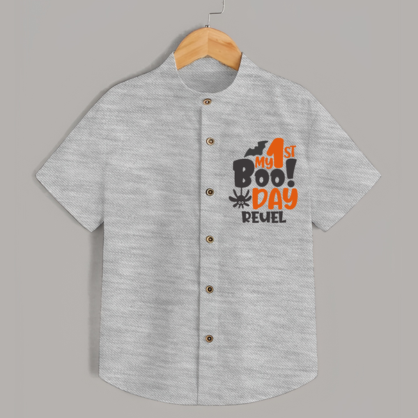 My First Halloween Party Shirt | Personalized Baby Shirt for Little Ones - GREY - 0 - 6 Months Old (Chest 23")