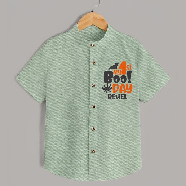 My First Halloween Party Shirt | Personalized Baby Shirt for Little Ones - MINT GREEN - 0 - 6 Months Old (Chest 23")