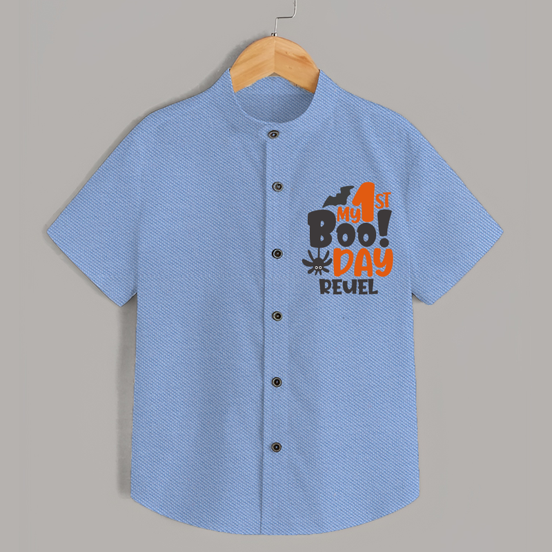 My First Halloween Party Shirt | Personalized Baby Shirt for Little Ones - SKY BLUE - 0 - 6 Months Old (Chest 23")