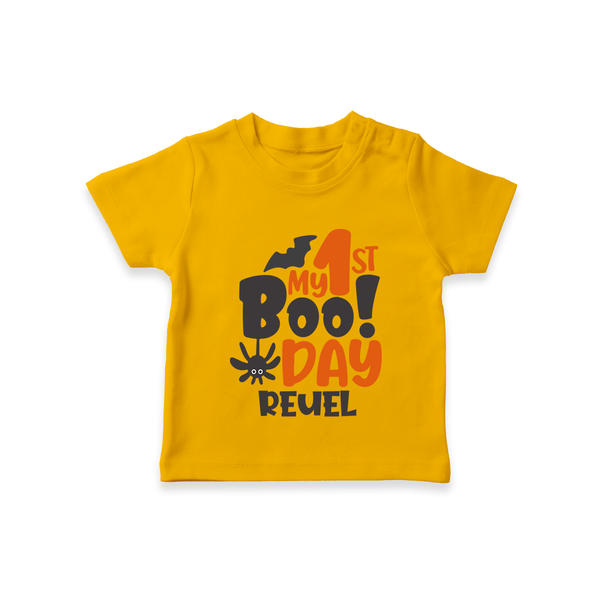 My First Halloween Party Tshirt | Personalized Baby Tshirt for Little Ones - CHROME YELLOW - 0-5 Months Old (Chest 17")